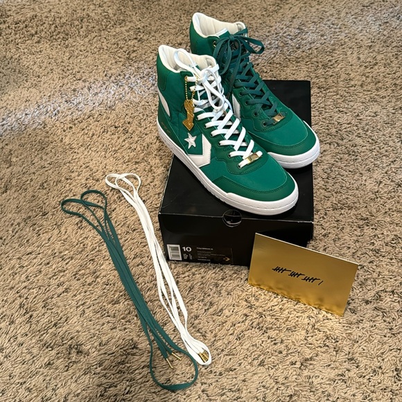 NIB Never Worn New Converse Fastbreak Hi “No Easy Buckets” size 10 Green/Wht - Picture 1 of 9